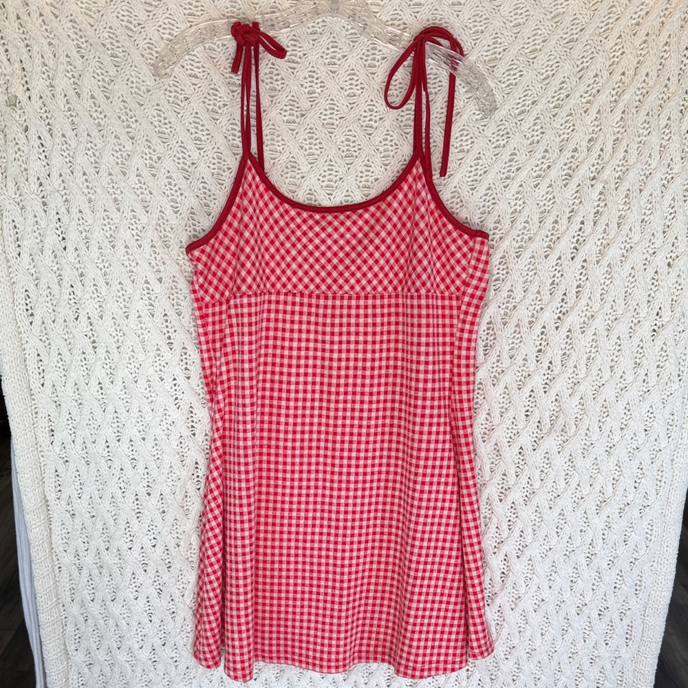 Cider Womens Y2K Red Gingham Dress Size XL Pin Up Girl Hot Girl Polyester‎ Blend